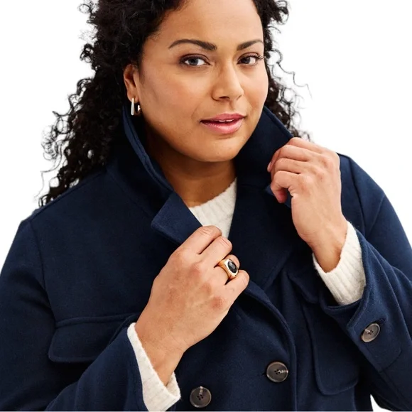 Croft & Barrow navy double breasted cropped jacket 2X - Picture 7 of 16